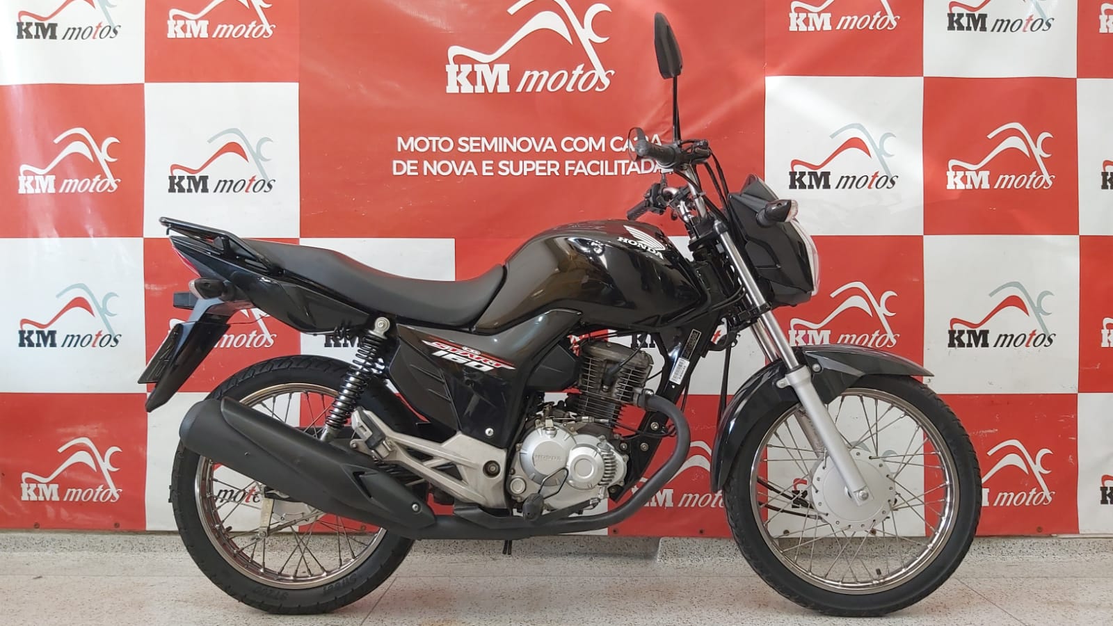 Honda Cg 160 Start 2019 Preta Km Motos Sua Loja De Motos Semi Novas 0069