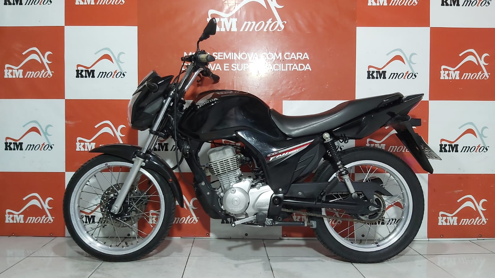 Honda 125i Fan 2018 Preta KM Motos Sua Loja De Motos Semi Novas