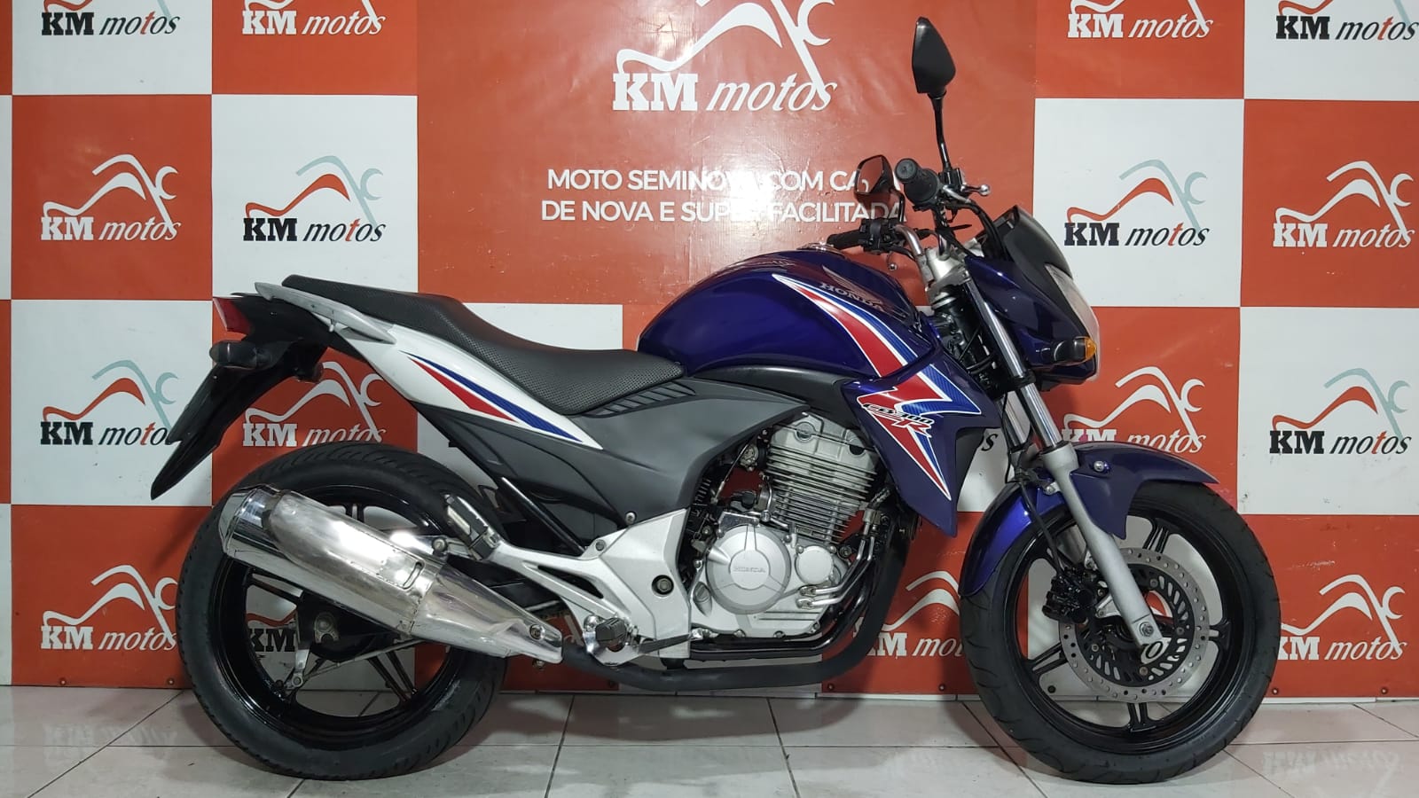 Honda Cb 300r 2011 Azul Km Motos Sua Loja De Motos Seminovas